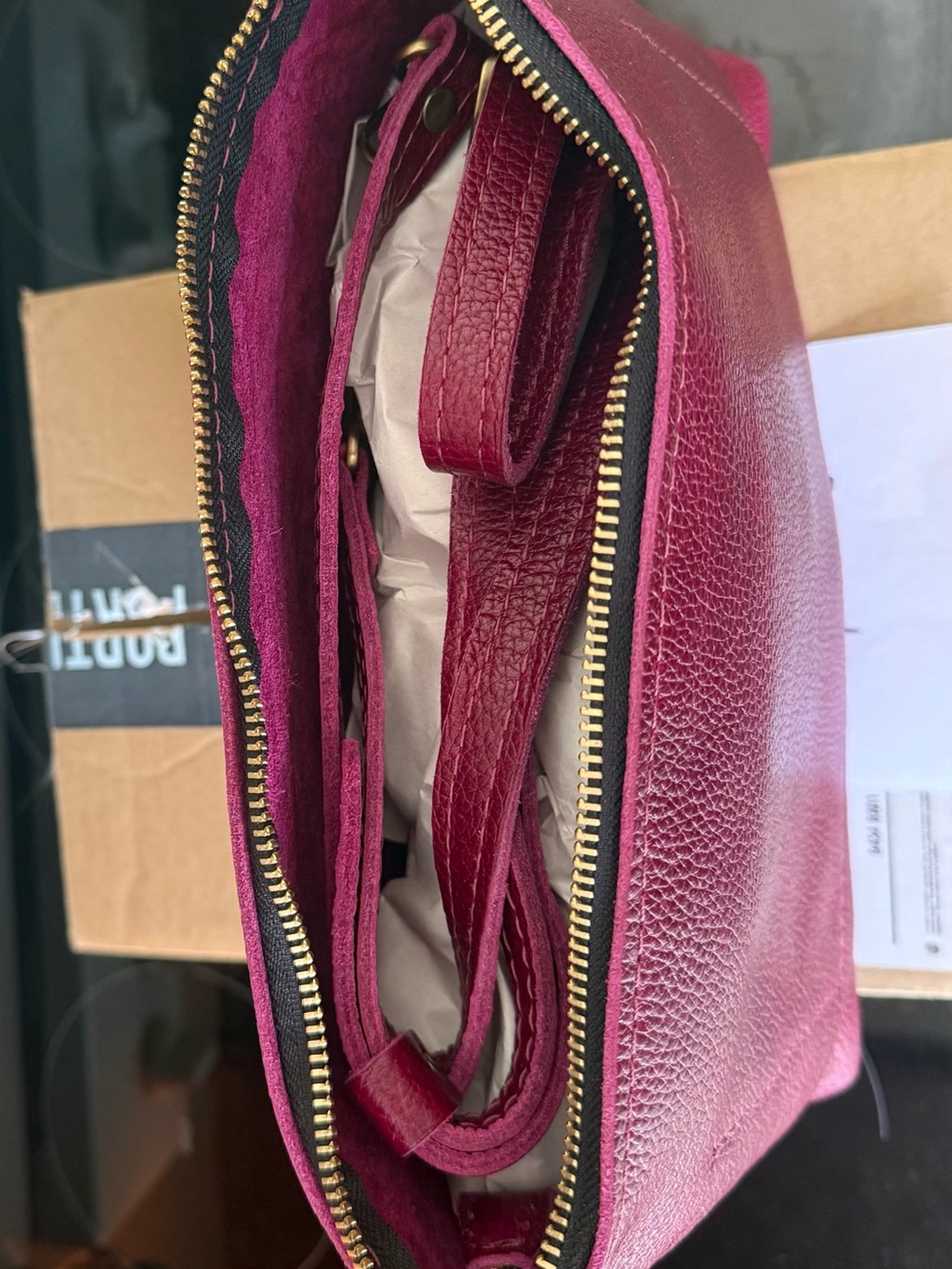 Portland Leather Poppy Purse-Large Orchid - Picture 3 of 9